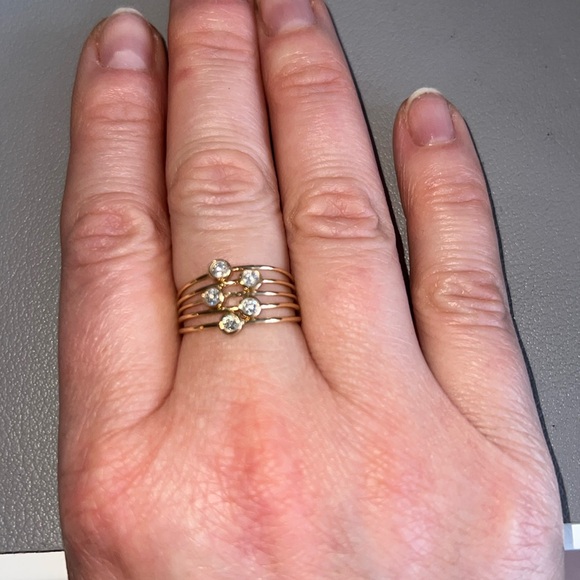 Aurate stackable diamond bezel rings - Picture 2 of 3